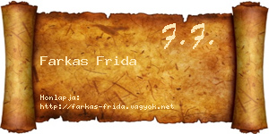 Farkas Frida névjegykártya